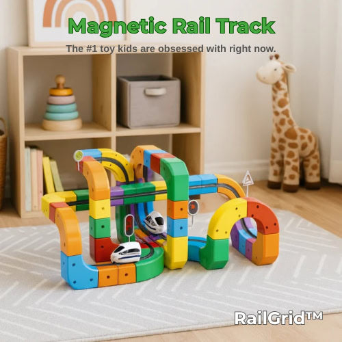 Naivah Magnetic Rail Track Set — Build on Floors, Walls & Ceilings